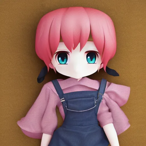 Image similar to cute fumo plush of a farmer girl, peasant anime girl, symmetry, vray