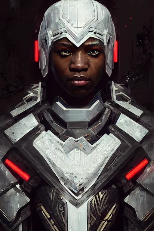 Prompt: wakandan warrior in white armor, cyberpunk futuristic neon. decorated with traditional japanese ornaments by ismail inceoglu dragan bibin hans thoma greg rutkowski alexandros pyromallis nekro rene maritte illustrated, perfect face, fine details, realistic shaded, fine - face, pretty face, masterpiece