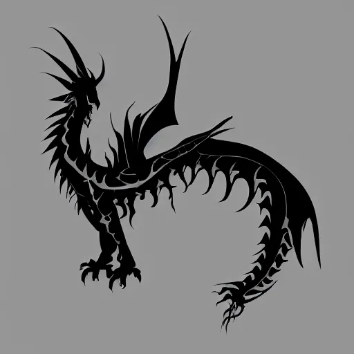 Prompt: Black Dragon avatar, simple, digital art