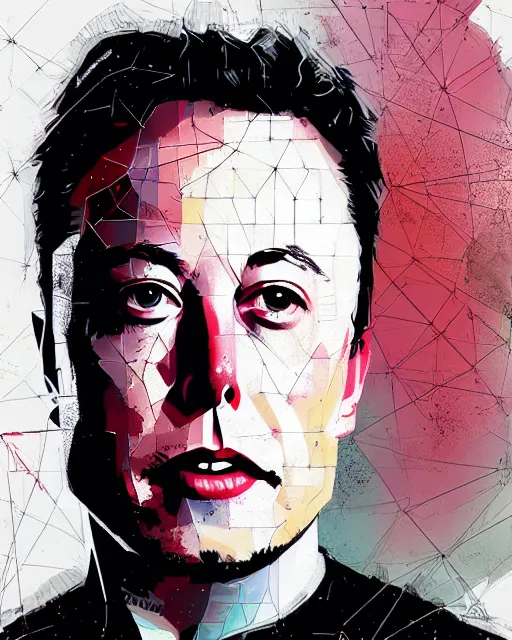 portrait of elon musk, binary code pattern, matrix, | Stable Diffusion ...