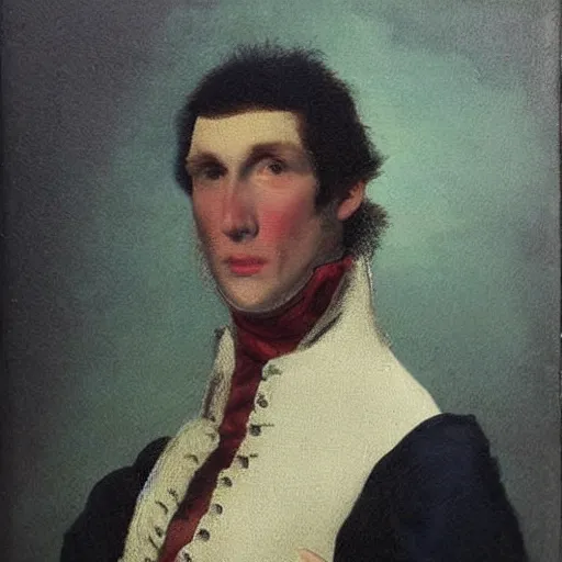 Image similar to An 18th century oil painting of Jerma985, portrait of Jerma985, grainy, realistic, very realistic, hyperrealistic, highly detailed, very detailed, extremely detailed, very neat, very epic, very cool, detailed, trending on artstation