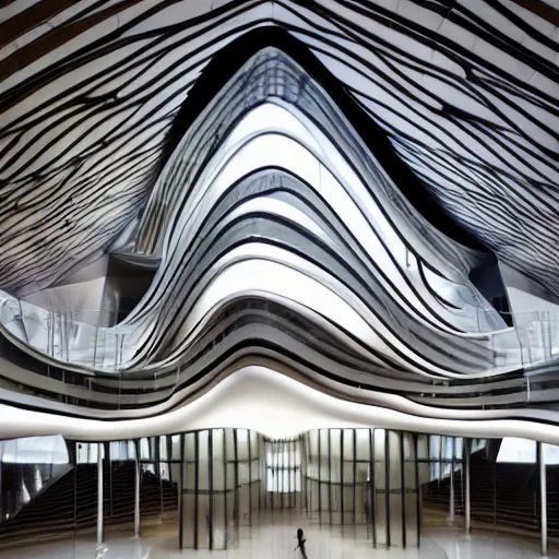 Image similar to stunning museum by Zaha Hadid