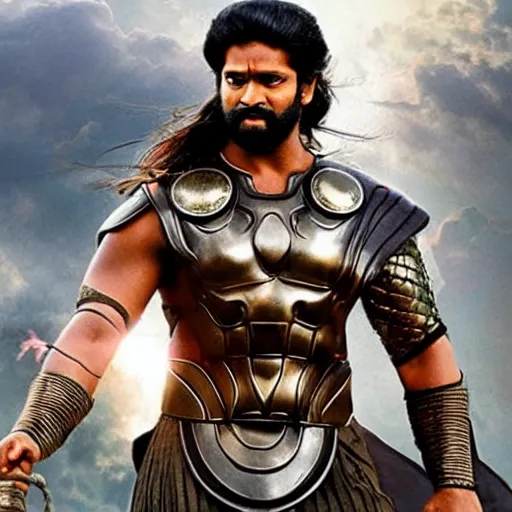 Image similar to bahubali as Thor