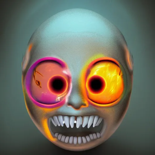 Prompt: photorealistic scared emoji. hyperdetailed photorealism, 1 0 8 megapixels, amazing depth, glowing rich colors, powerful imagery, psychedelic overtones, 3 d finalrender, 3 d shading, cinematic lighting, artstation concept art