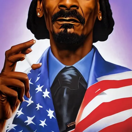 Prompt: Snoop Dogg as president of the United states by gil Elvgren and Ilya kuvshinov