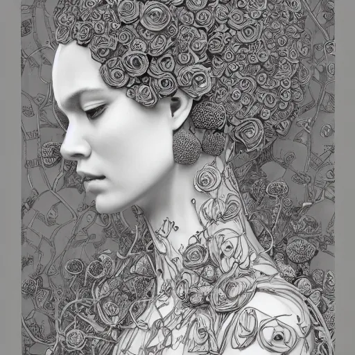 Image similar to the portrait of an unbelievably beautiful and sophisticated young woman made up of broccoli, an ultrafine detailed illustration by james jean, intricate linework, bright colors, final fantasy, behance contest winner, vanitas, angular, altermodern, unreal engine 5 highly rendered, global illumination, radiant light, detailed and intricate environment