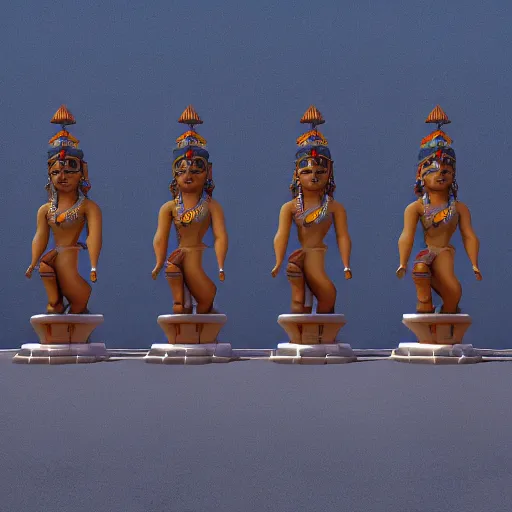 Prompt: 3d render, Idols of Indian Gods, Unreal engine, white background, 8k