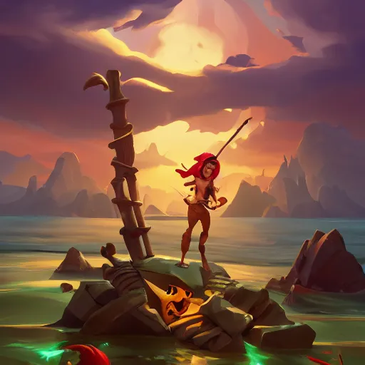 Image similar to jack the pirate mermaid on sea of thieves game avatar hero, behance hd by jesper ejsing, by rhads, makoto shinkai and lois van baarle, ilya kuvshinov, rossdraws global illumination