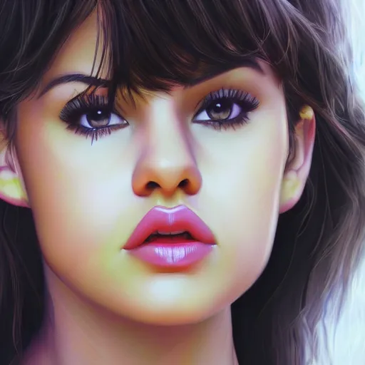 Image similar to photorealistic digital painting of selena gomez as celery, hd, artstation, 4 k wallpaper