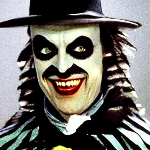 Prompt: Michael Keaton as Beetlejuice from the movie Beetlejuice