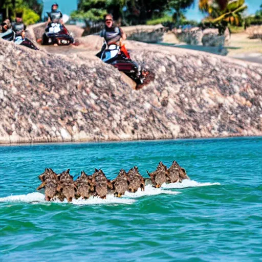an army of squirrels on jet skis Stable Diffusion OpenArt