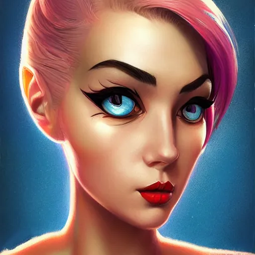 Image similar to portrait of katarina from league of legends, Pixar style, by Tristan Eaton Stanley Artgerm and Tom Bagshaw.