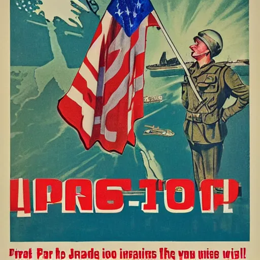 Image similar to pro - invasion of canada propaganda by the usa 1 9 5 0 s