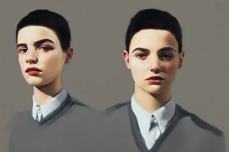 Image similar to young stewardessesfashion model portrait artwork by tim eitel