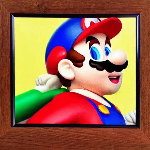 Image similar to super mario portrait in real life