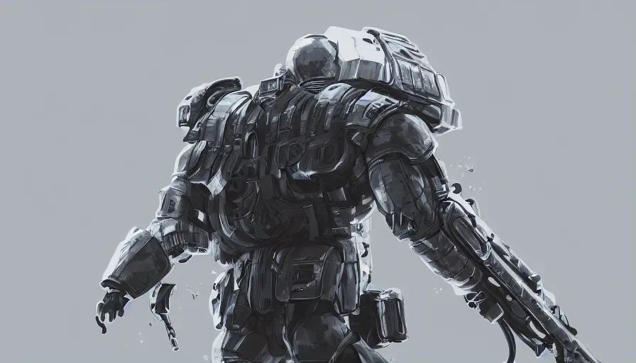 Image similar to joe biden in futuristic marines armor, white background, hyperdetailed, artstation, cgsociety, 8 k