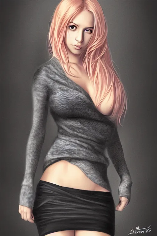 Image similar to virgin killer sweater portrait, by artgerm, WLOP