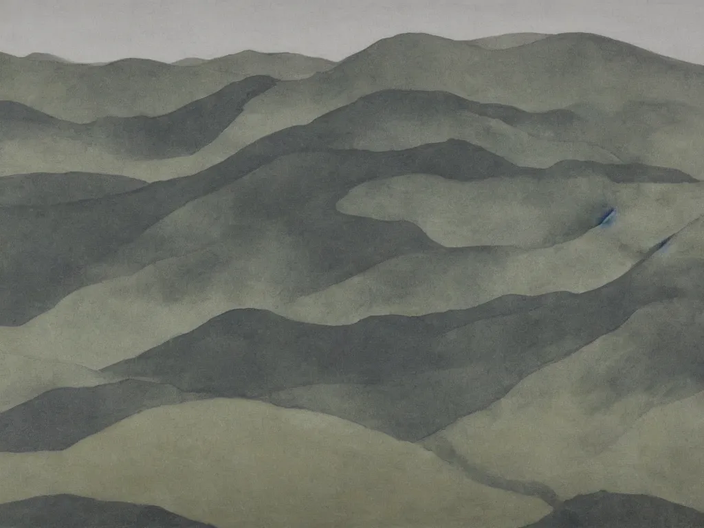 Prompt: appalachian landscape of the laurentian region, painting by gao xingjian