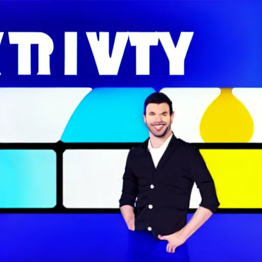 Image similar to Trivia TV show with blue crown logo