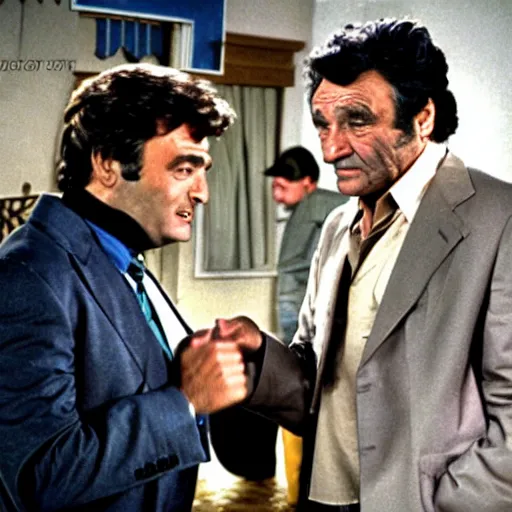 Image similar to a scene from columbo with peter falk