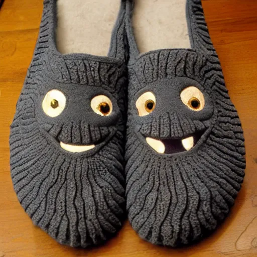Prompt: lovecraftian slippers, horror