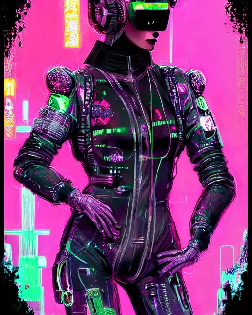 Image similar to detailed portrait Neon Operator Girl, cyberpunk futuristic neon, reflective catsuit, decorated with traditional Japanese ornaments by Ismail inceoglu dragan bibin hans thoma !dream detailed portrait Neon Operator Girl, cyberpunk futuristic neon, reflective puffy coat, decorated with traditional Japanese ornaments by Ismail inceoglu dragan bibin hans thoma greg rutkowski Alexandros Pyromallis Nekro Rene Maritte Illustrated, Perfect face, fine details, realistic shaded, fine-face, pretty face