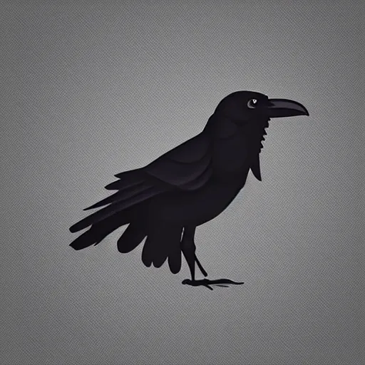 Prompt: Raven, in the style of dribbble.com mascot