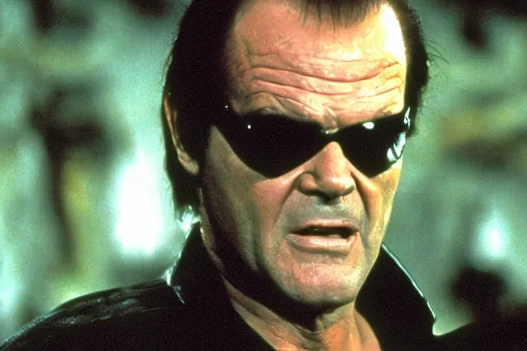 Prompt: Jack Nicholson as neo in the matrix