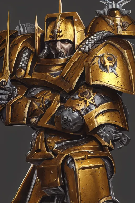 Image similar to armor portrait heros warhammer 4 0 k horus heresy fanart - the primarchs emperor by johannes helgeson animated with vfx concept artist & illustrator global illumination ray tracing hdr fanart arstation zbrush central hardmesh 8 k octane renderer comics stylized