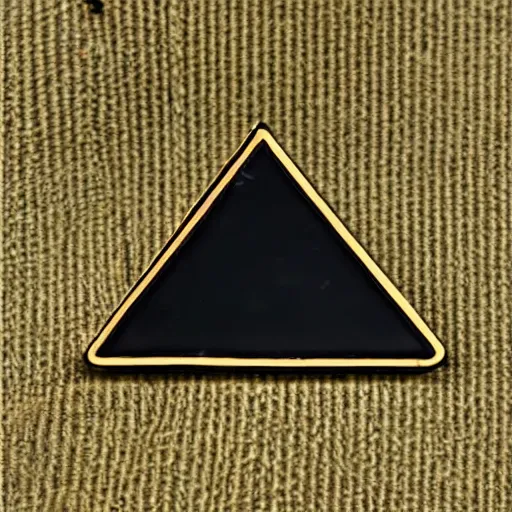 Image similar to a triangle enamel pin depicting a caution fire hazard label, smooth curves