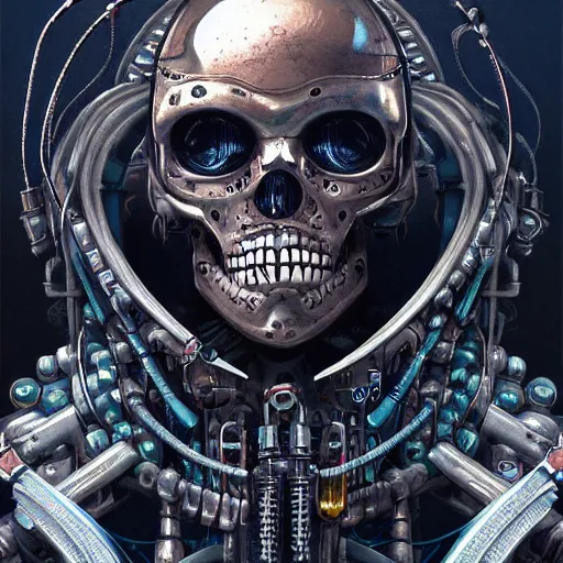 Prompt: hyper realistic photography of a anthropomorphic cyberpunk skeleton machine, in the style of Jin Kagetsu, James Jean and wlop, highly detailed, sharp focus, intricate concept art, digital painting, ambient lighting, 4k, artstation