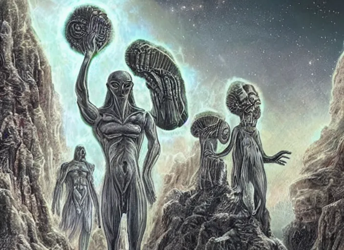 Prompt: ancient occult alien civilization of highly advanced beings