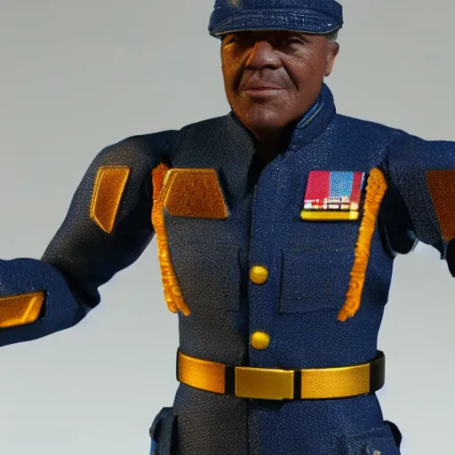 Prompt: a commander sterling action - figure, 8 k, high - res, cinema 4 d