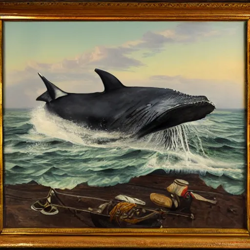 Prompt: the final whaling trip, oil on canvas, highly detailed, masterpiece