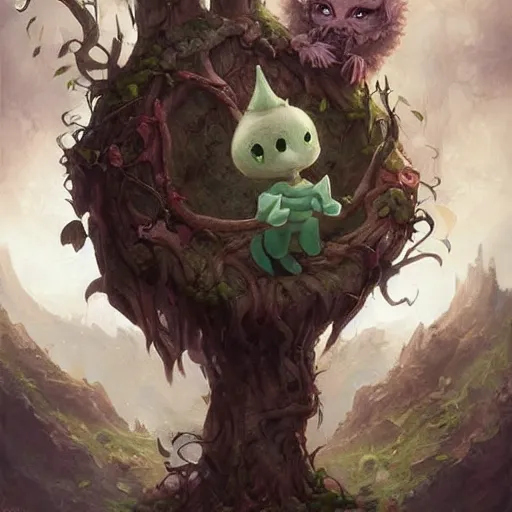 Image similar to cute little anthropomorphic tree!!!!, bark!!! skin, tiny, small, short, cute and adorable, pretty, beautiful, dnd character art portrait, matte fantasy painting, deviantart artstation, by jason felix by steve argyle by tyler jacobson by peter mohrbacher, cinema