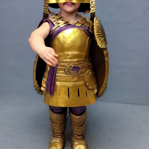 Image similar to small girl as a Roman legionnaire