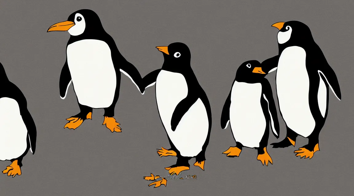 Image similar to Linux Tux penguin wallpaper painted by fancisco de goya