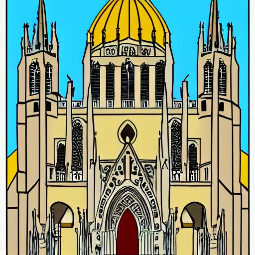 Image similar to burgos cathedral in comic style