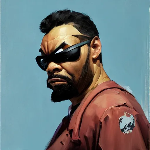 Prompt: greg manchess portrait painting of method man overwatch character, medium shot, asymmetrical, profile picture, organic painting, sunny day, matte painting, bold shapes, hard edges, street art, trending on artstation, by huang guangjian and gil elvgren and sachin teng