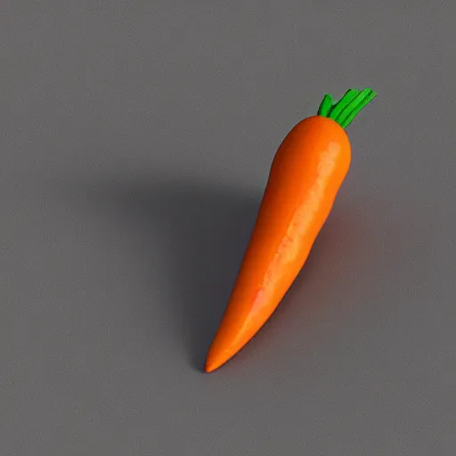 Prompt: a carrot, low quality, 3 d render, low poly,