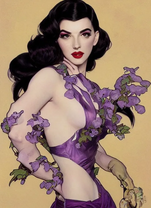 Prompt: violet chachki, painting by artgerm and greg rutkowski and alphonse mucha