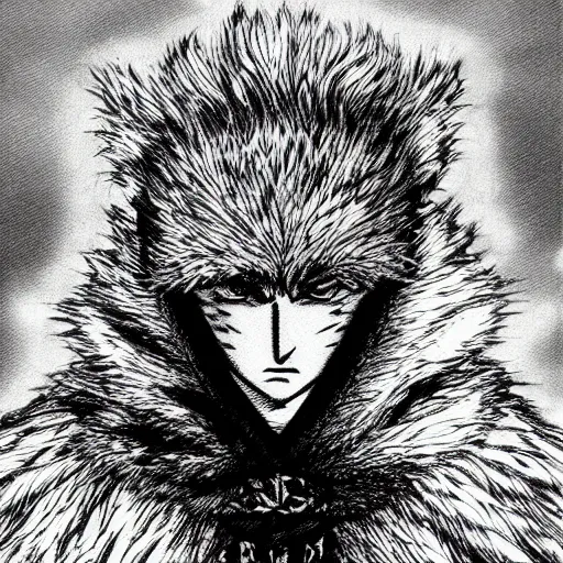 Image similar to a dressed beautiful furry, artstation hq, stylized, sharp focus, concept art, page from berserk series, created by kentaro miura