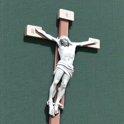 Image similar to Jesus crucified on a palm, photorealiatic,