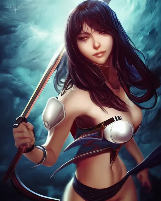 Prompt: The successful warrior is the average man with laser-like focus, artwork by artgerm, anime, elegant, seductive, full shot, wide-shot, long-shot