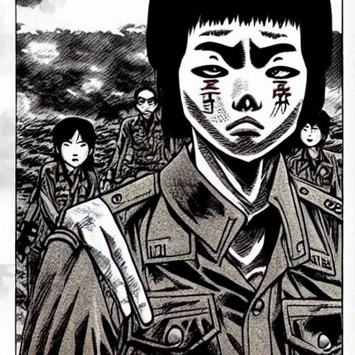 vietnam war manga by junji ito, Stable Diffusion