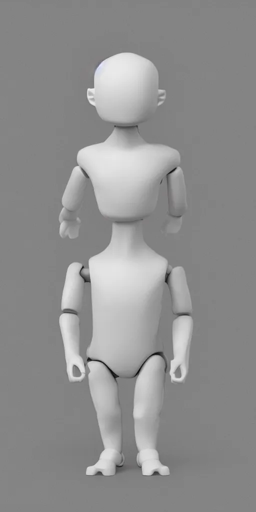 Prompt: a photo of a genderless white toy figurine made from resin, ceramic, headless, pillhead, pale head, bald, smooth skin, even surface, minimalistic, octane rendering, ambient lighting, orange subsurface scattering