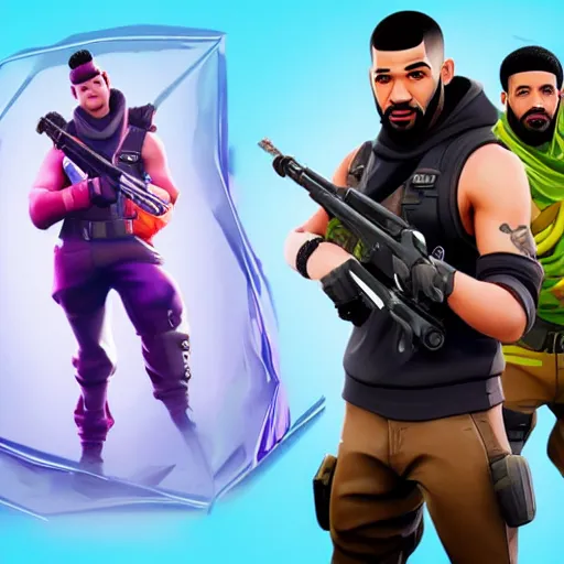 Image similar to Drake in Fortnite very detailed 4K quality super realistic