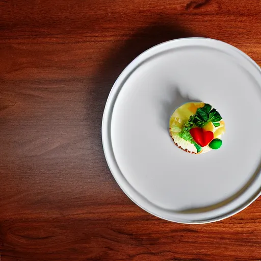 Prompt: fine dining plate, 3 d, perfect lighting