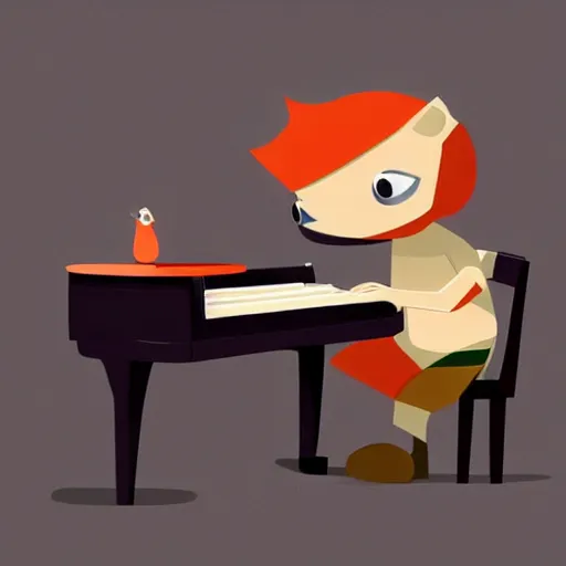 Prompt: cartoon characters of a tv playing a piano , artstation, concept art, smooth, sharp focus, illustration,