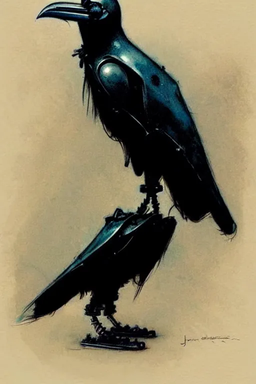 Image similar to (((((1950s robot raven . muted colors.))))) by Jean-Baptiste Monge !!!!!!!!!!!!!!!!!!!!!!!!!!!!!!